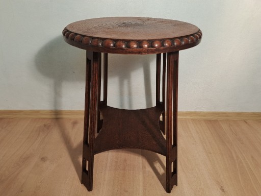 Zdjęcie oferty: Stolik okrągły art deco drewniany 2 poziom