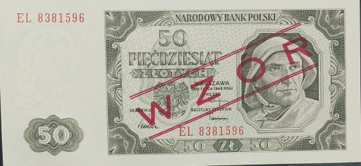 Zdjęcie oferty: 50 zł 1948 wzór UNC stan 1 okazja banknot 