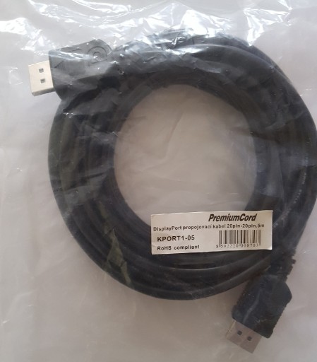Zdjęcie oferty: DisplayPort - DisplayPort kabel - 5 metrów 