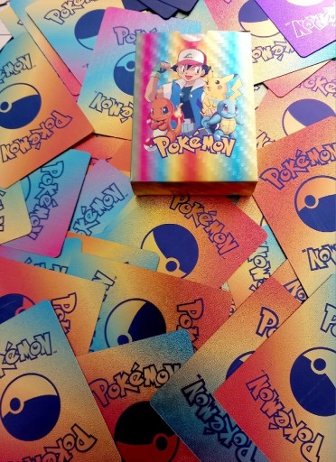 Zdjęcie oferty: Karty pokemon tęczowe metalizowane 55 sztuk