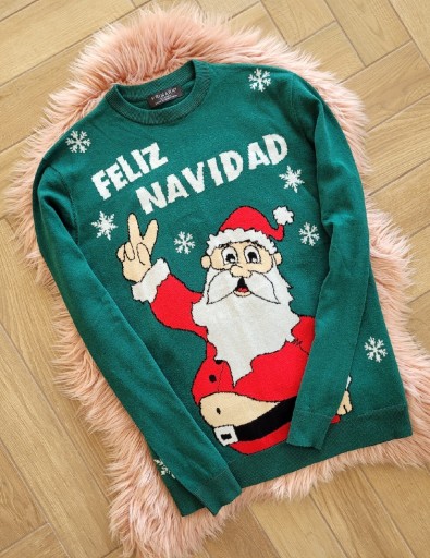 Zdjęcie oferty: Sweter świąteczny męski z Mikołajem święta XL