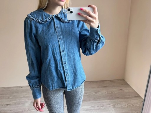 Zdjęcie oferty: H&M koszula jeansowa kołnierz niebieska bawełniana