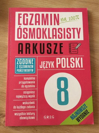 Zdjęcie oferty: Egzamin ósmoklasisty Język Polski Arkusze GREG