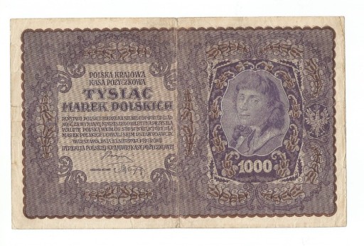 Zdjęcie oferty: Banknot 1000 marek polskich 1919, I seria D