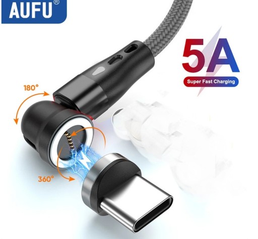 Zdjęcie oferty: Nowy kabel magnetyczy obtotowy USB C 2M Fast  5A