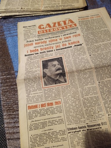 Zdjęcie oferty: Gazeta Ostrowska 19 luty 1951