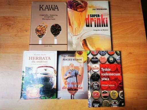 Zdjęcie oferty: 5 książek drinki, kawa, tyskie, herbata, Kuroń