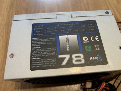 Zdjęcie oferty: Zasilacz ATX Komputerowy Aerocool E78 530W