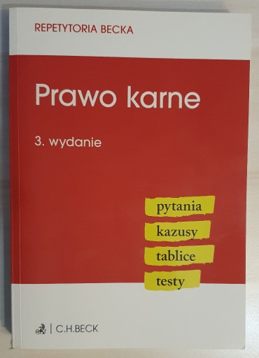 Zdjęcie oferty: Prawo Karne w. 3 Pytania Kazusy