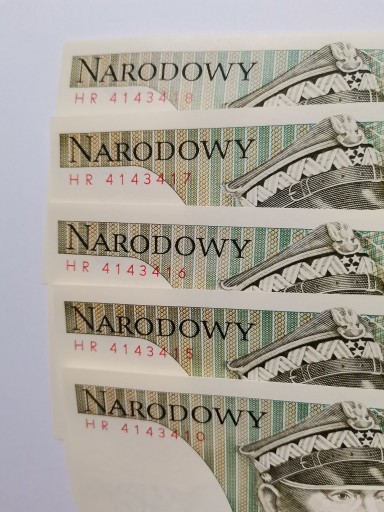 Zdjęcie oferty: Banknoty 50zł.'88r. HR prawie radar , 5 szt. / UNC