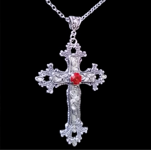 Zdjęcie oferty: Duży gotycki krzyż na szyję naszyjnik z krzyżem r