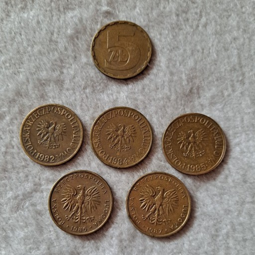 Zdjęcie oferty: Zestaw 5 monet z PRL o nominale 5zł.