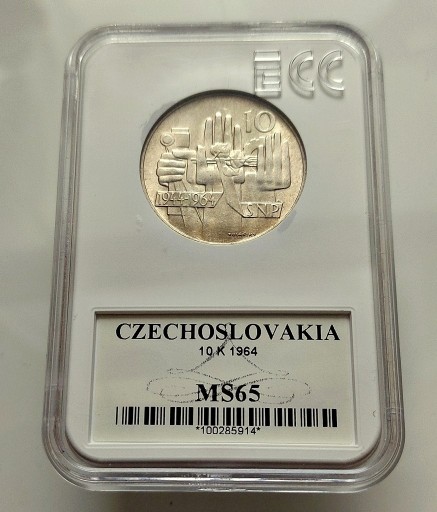 Zdjęcie oferty: CZECHOSŁOWACJA, 10 Koron 1964 r. MS65