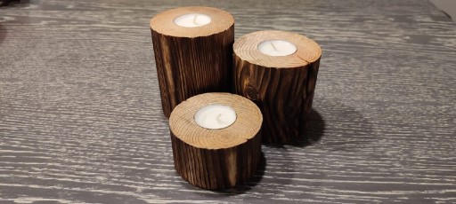 Zdjęcie oferty: Świeczniki drewniane, rustykalne