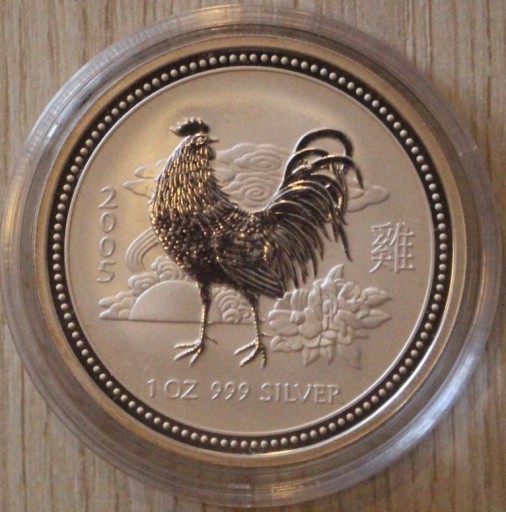 Zdjęcie oferty: ROK KOGUTA 1 $ DOLAR 2005 AUSTRALIA LUNAR 1 I 1 OZ