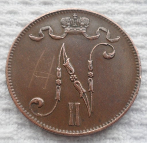 Zdjęcie oferty: Wlk Księstwo Finlandii Mikołaj II 5 penni 1913