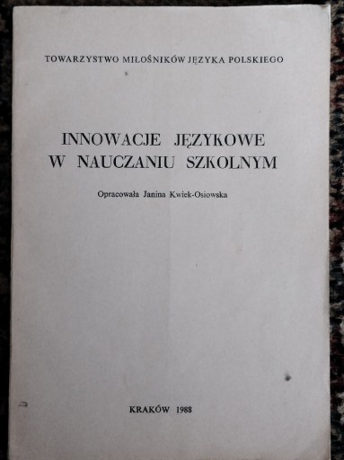 Zdjęcie oferty: Innowacje językowe w nauczaniu szkolnym 