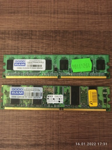 Zdjęcie oferty: Pamięci DDR 128MB oraz DDR2 512MB