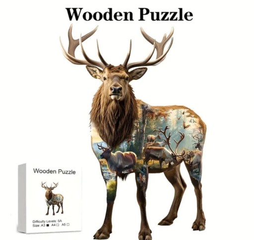 Zdjęcie oferty: Drewniane Puzzle Piękny Jeleń