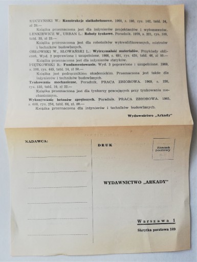Zdjęcie oferty: Dokument kolekcjonerski druk zamówienia z 1968 