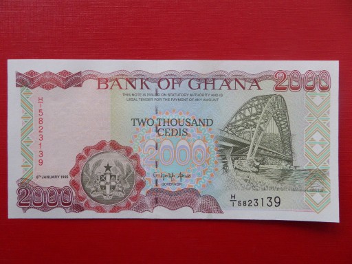 Zdjęcie oferty: Ghana 2000 Cedis 1995 Pick 30b UNC DUŻY