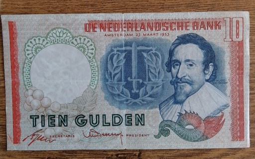 Zdjęcie oferty: 10 guldenów 1953 Holandia 