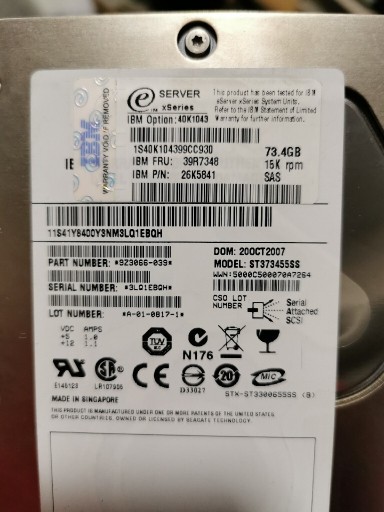 Zdjęcie oferty: Dysk IBM 73,4 GB do serwerów firmy IBM