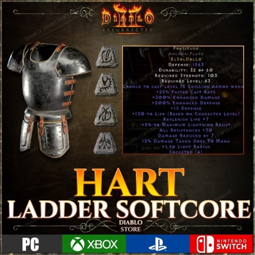 Zdjęcie oferty: Diablo 2 Resurrected Hart Fortitude AP LADDER D2R