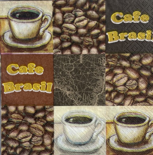 Zdjęcie oferty: Serwetka decoupage CAFE BRASIL 33x33 cm 1szt