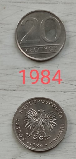 Zdjęcie oferty: Moneta  20zł  kolekcjoner numizmatyka klaser 1984