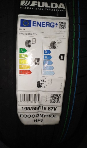 Zdjęcie oferty: 4 opony 195/55R16 87V Fulda EcoControl HP2