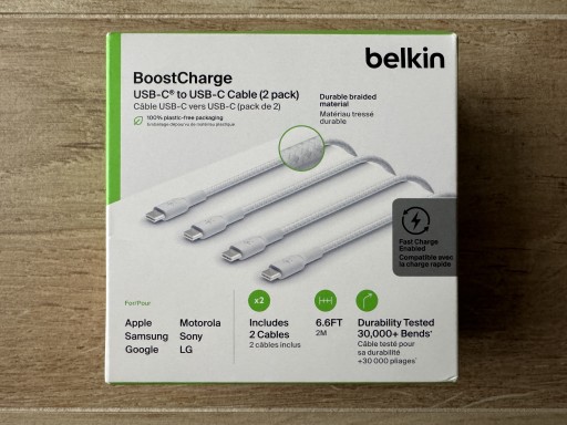 Zdjęcie oferty: Nowe Belkin kable USB-C to USB-C plecione 2m 2szt.