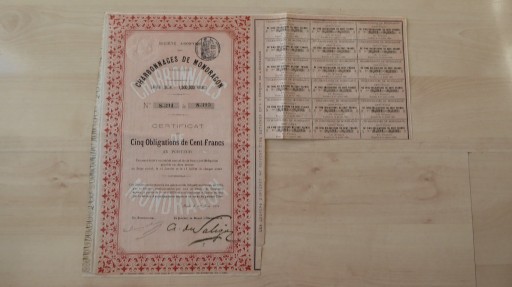 Zdjęcie oferty: Societe an. des CHARBONNAGES de MONDRAGON 1873