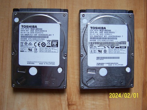 Zdjęcie oferty: Pakiet dysków 2,5" Toshiba 500GB  SATA