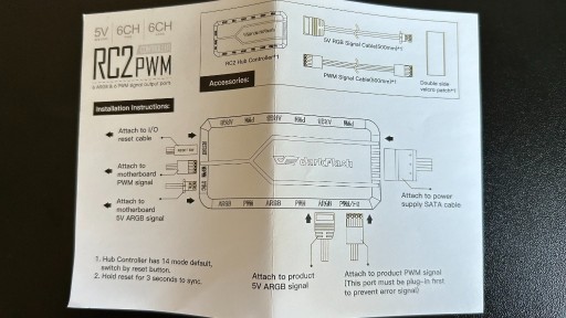 Zdjęcie oferty: Kontroler DARKFLASH RC2 ARGB z odczytem obrotów 