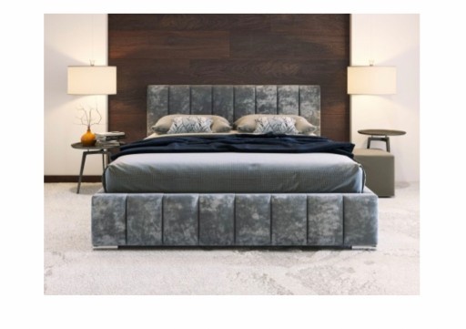 Zdjęcie oferty: Łóżko tapicerowane welurowe szare nowe 160x200