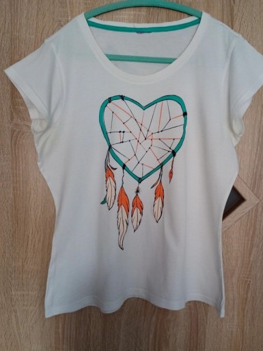 Zdjęcie oferty: T-shirt biały Boho z nadrukiem M