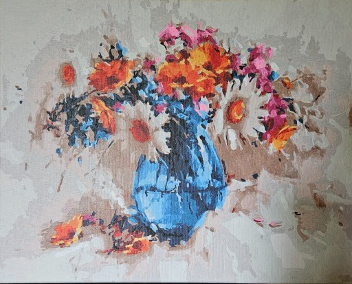 Zdjęcie oferty: Obraz 40x50 malowany po numerach kwiaty