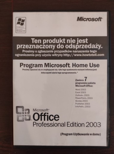 Zdjęcie oferty: Microsoft Office 2003 Professional 1 PC PL