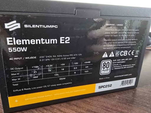 Zdjęcie oferty: SilentiumPC Elementum E2 550W 80 Plus (BULK)