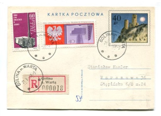 Zdjęcie oferty: Golina n.Wartą (Konin)- Przesyłki polecone 1968-72
