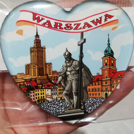 Zdjęcie oferty: Serce Magnes na lodówkę Warszawa Polska kolumna Zy