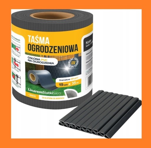 Zdjęcie oferty: TAŚMA OGRODZENIOWA ANTRACYT 19x35m NA OGRODZENIE