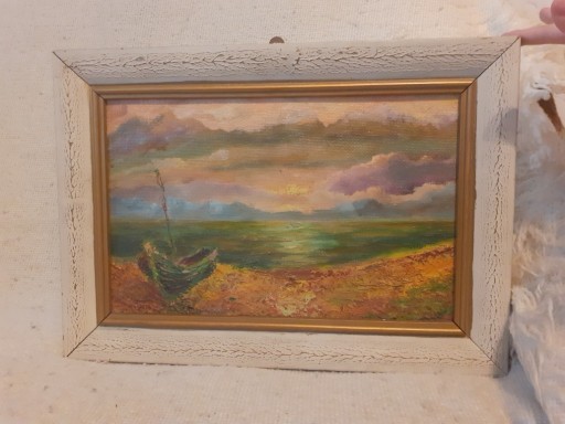 Zdjęcie oferty: ''Zachód słońca'' obraz olejny J. Wieluniecki 1980