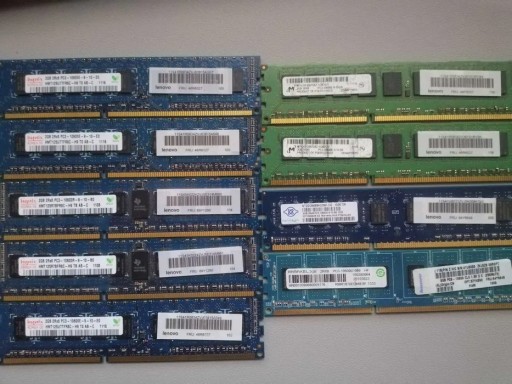 Zdjęcie oferty: Pamięć 9 sztuk po 2 GB RAM DDR3 10600
