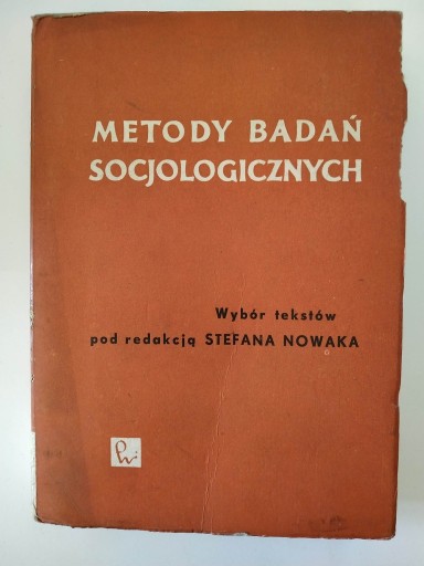 Zdjęcie oferty: METODY BADAŃ SOCJOLOGICZNYCH Stefan Nowak