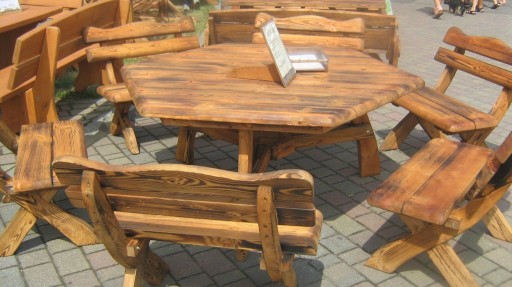 Zdjęcie oferty: Komplet mebli ogrodowych stół sześciokątny + ławki