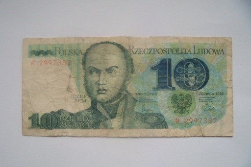 Zdjęcie oferty: Polska Banknot PRL 10 zł.1982 r.seria R