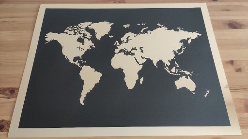 Zdjęcie oferty: Mapa na Ścianę Złoto Czarna 50x65 cm (JAK NOWA)