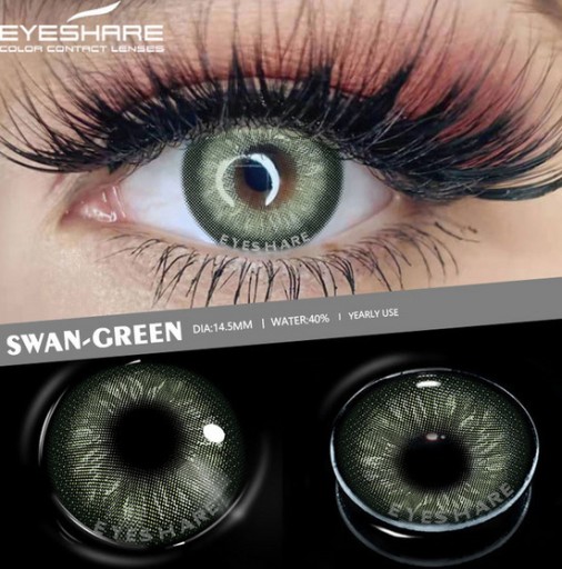 Zdjęcie oferty: Soczewki kontaktowe eyeshare dwa kolory green/grey